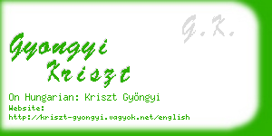 gyongyi kriszt business card